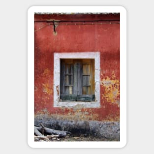 Window and facade of abandoned house in the Algarve Portugal Sticker